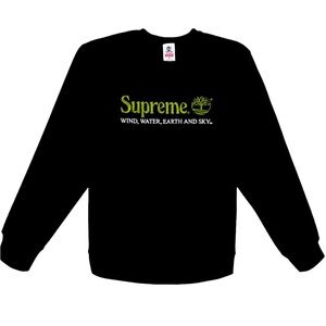 SUPREME+TIMBERLAND BLACK CREWNECK SIZE M NWOT